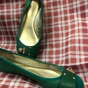 Coach Emerald Buckle Ballet Flats 8M